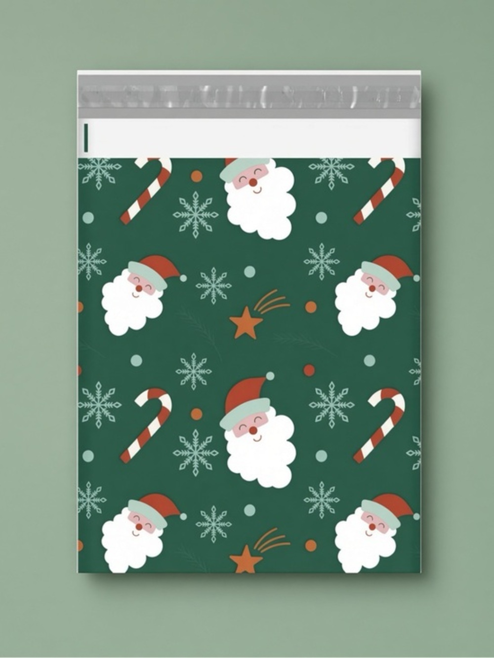 (10) 10x13 Christmas Santa Poly Mailers